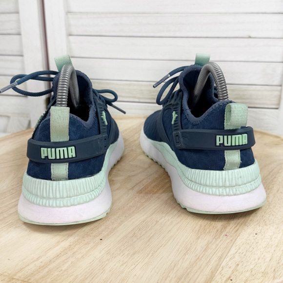 Puma Pacer Next Excel Running Shoes Sneakers Navy Blue Mint Green Womens 7 - Picture 6 of 11
